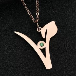 Stainless steel vegetarian vegan necklace, vegan